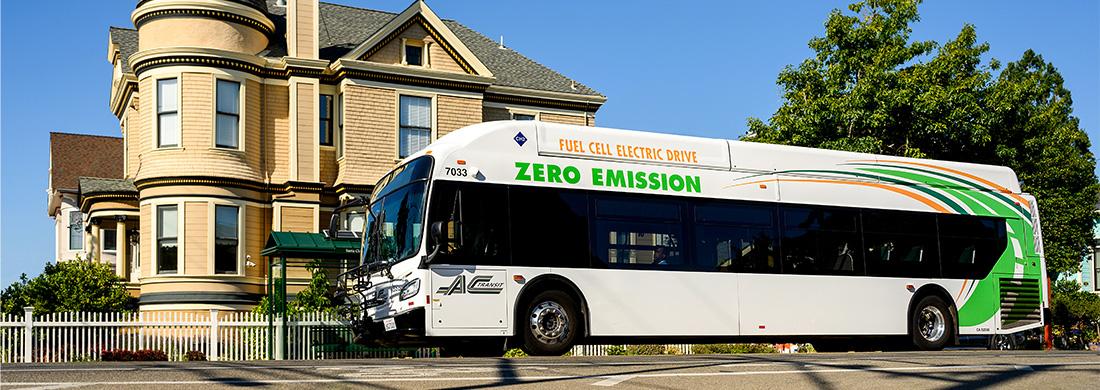 Zero Emission Bus on road in Berkeley