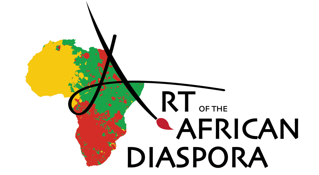 An artistic image of Africa with text that reads, Art of the African Diaspora