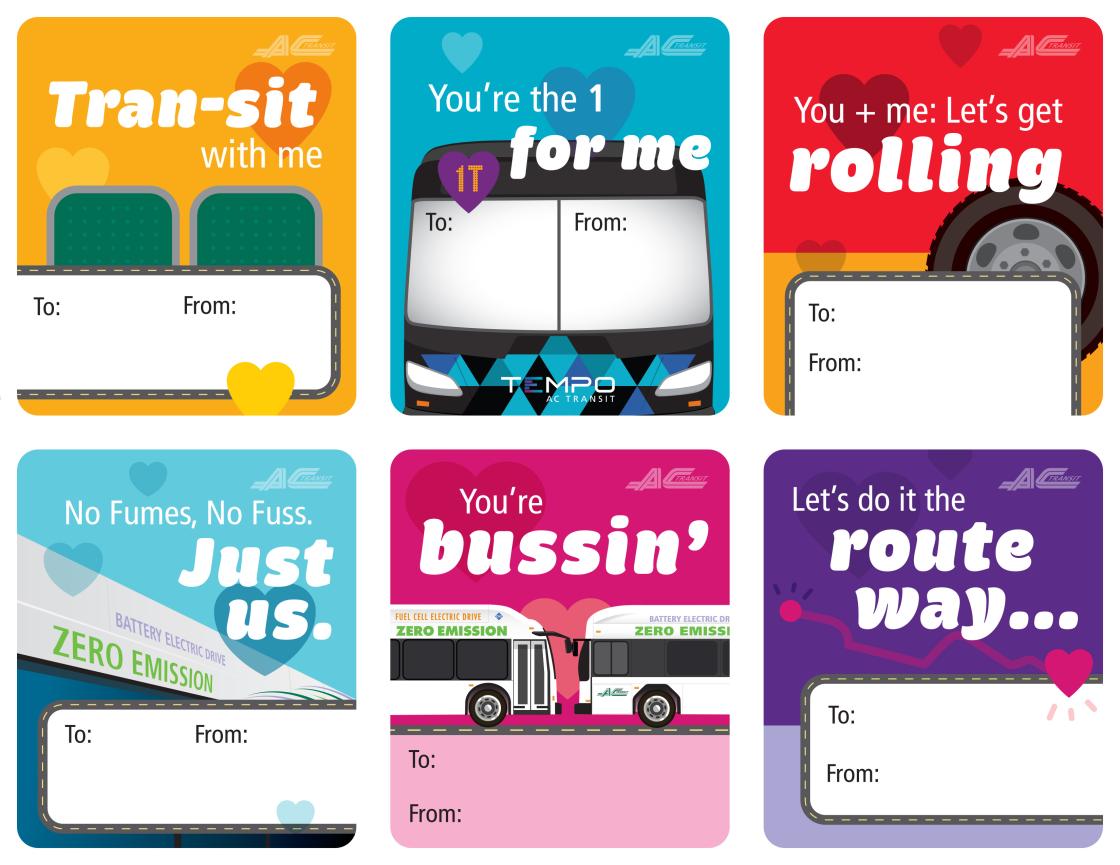 AC Transit Valentines Cards from 2025